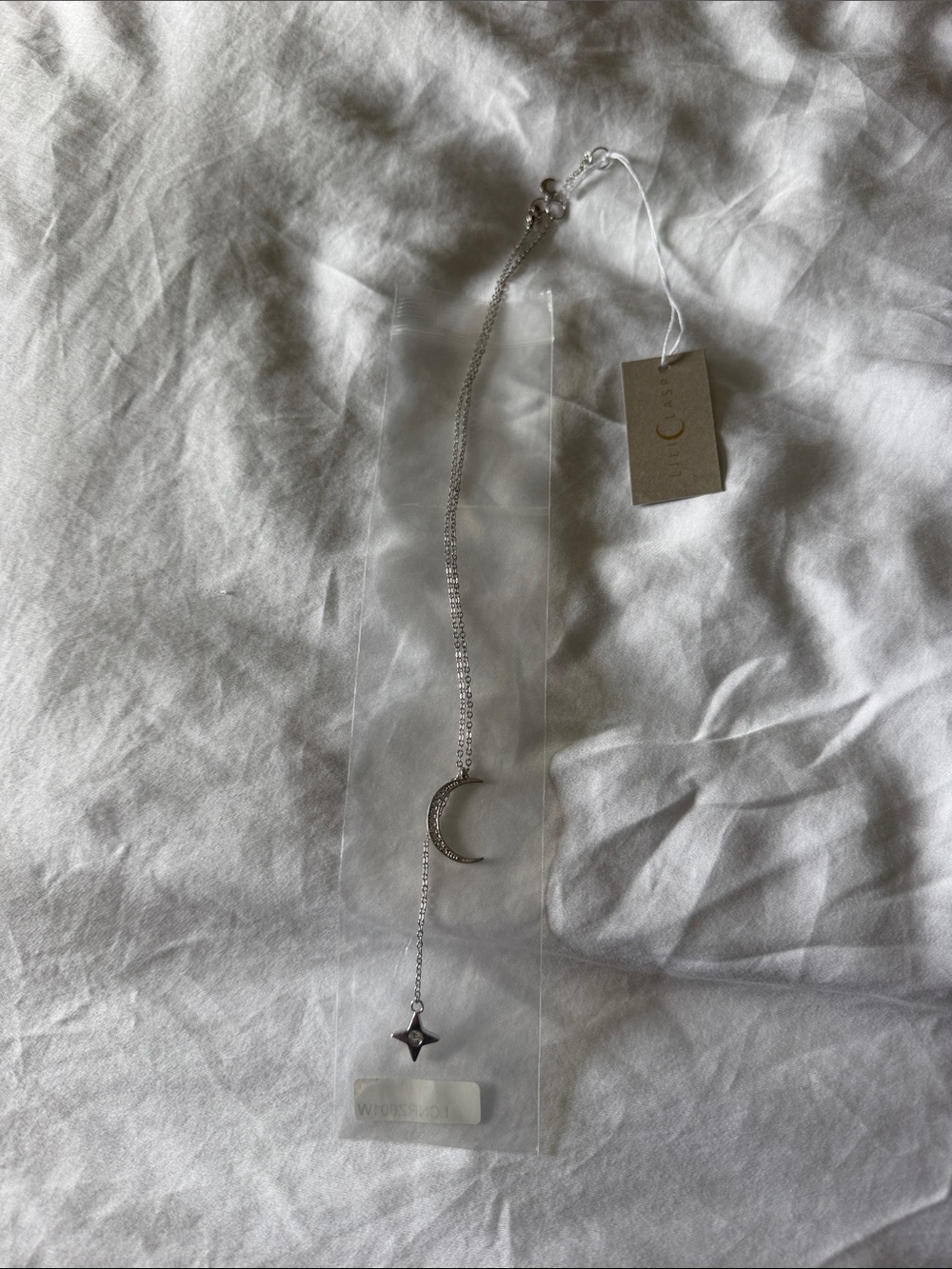 Silver Moon & Star Drop Necklace - Women Jewelry
